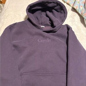 Purple 'Comfirt' Embroidered Hoodie